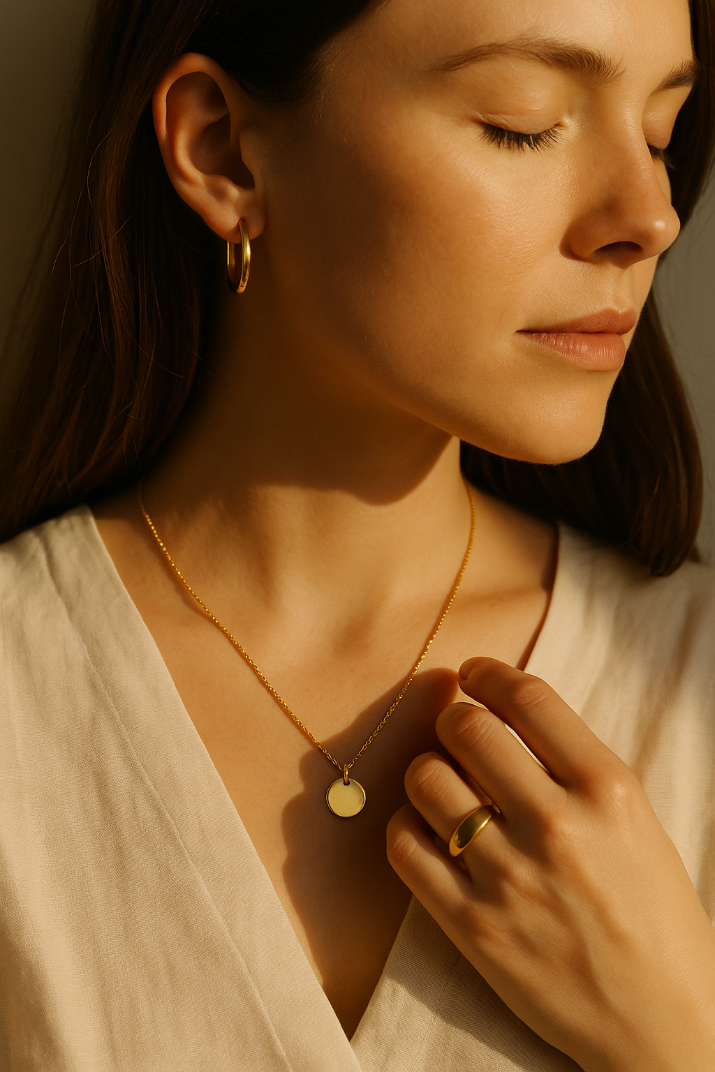 Billede af kvinde med halskæde