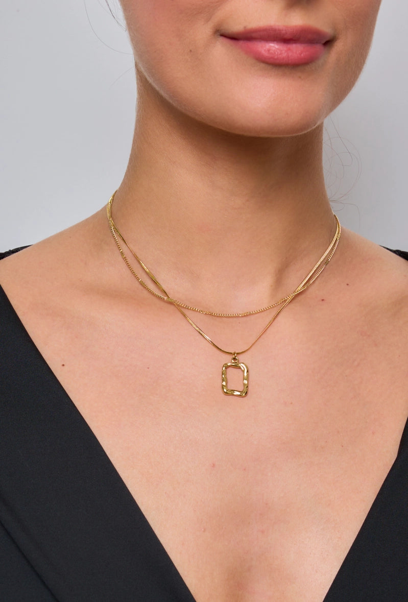 Dobbelt halskæde guld